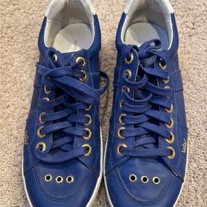 Blue and Gold Women's Sneakers